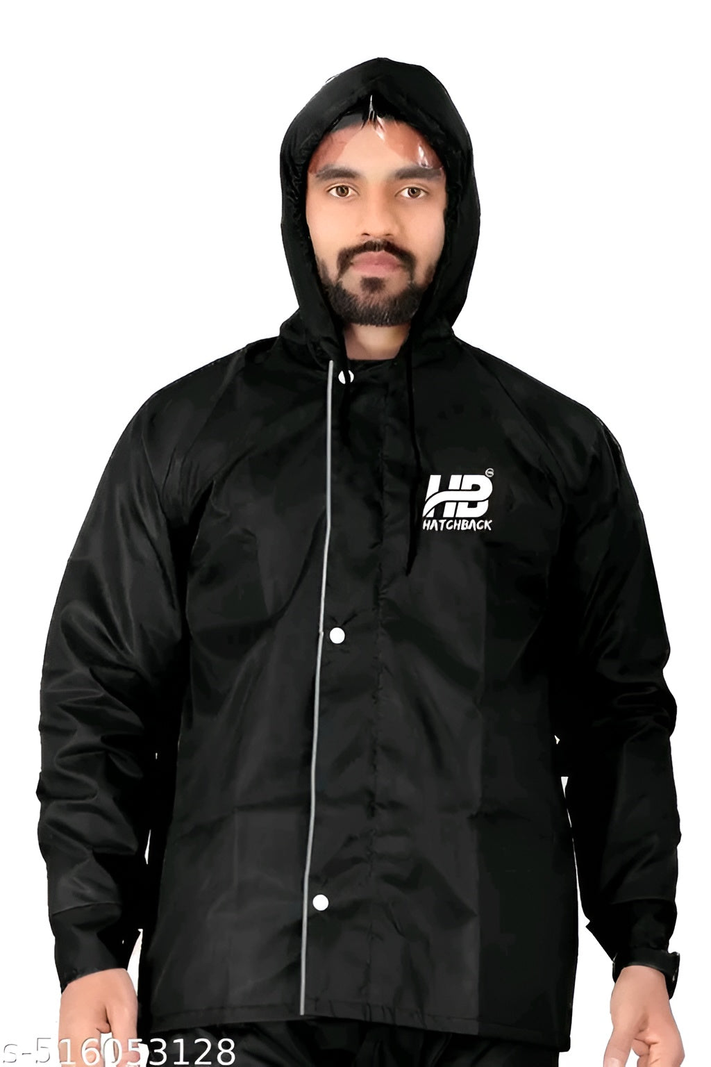 Men Solid Reversible Double Layered High Quality Waterproof Raincoat