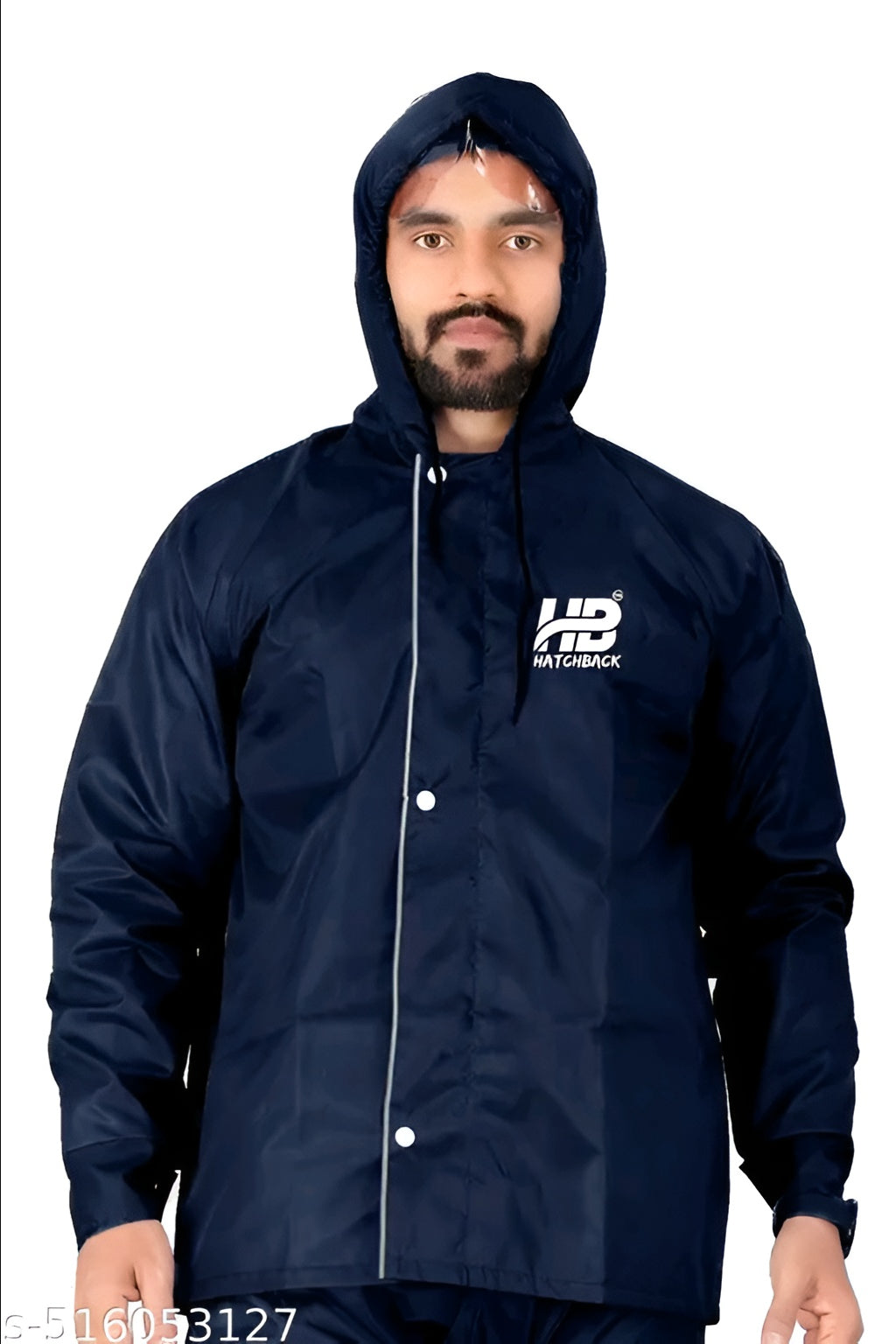 Men Solid Reversible Double Layered High Quality Waterproof Raincoat
